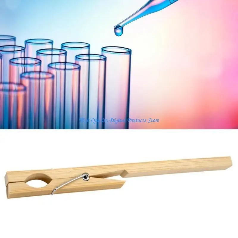 U2JE 10pcs مشابك أنبوب اختبار الخشب للمختبر التعليمي والصناعي ، حامل أنبوب الاختبار