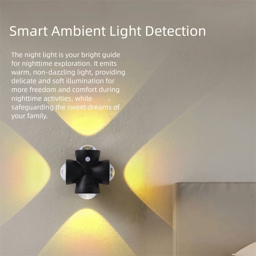 

Intelligent Sensing Intelligent Sensor Lamp TYPE-C Fast Charging Stereoscopic Projection Motion Sensor Night Light