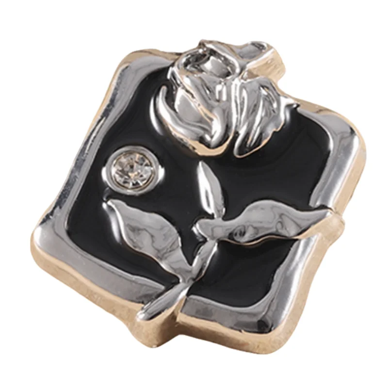 10PCS Metal Rhinestone Rose Cardigan Buttons Retro Small Fragrant Wind Cashmere Coat High-End Buttons Jumper High-Grade Female