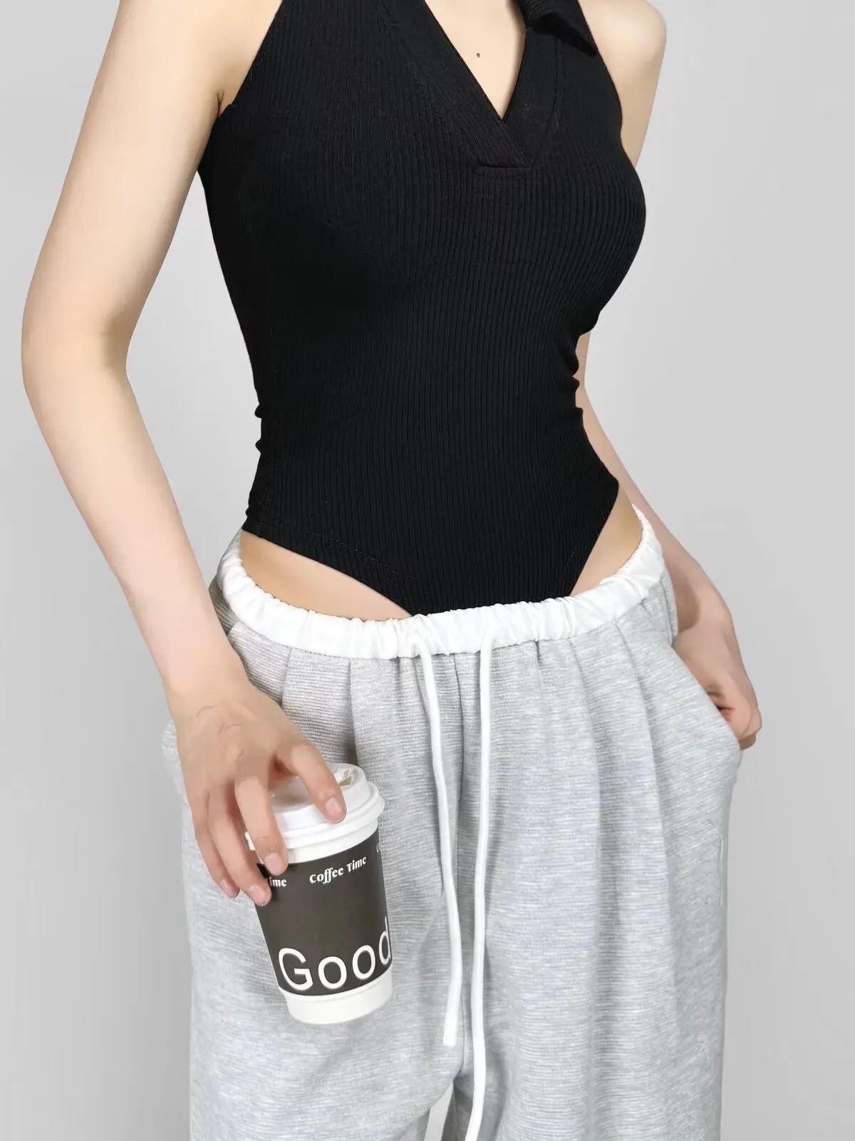 

American Sle Bal Svel Ne Hanging Vest T-irt Women's Spring Autumn Slim Pure Color Small ence Underwear J...