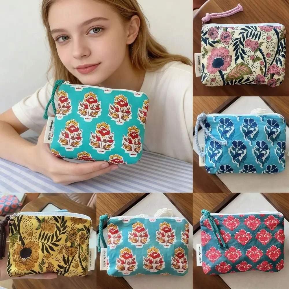 Fashion Vintage Sanitary Napkin Bag Mini Cotton Makeup Bag Indian Style Zipper Travel Bag Cosmetic,earphone Etc Storage