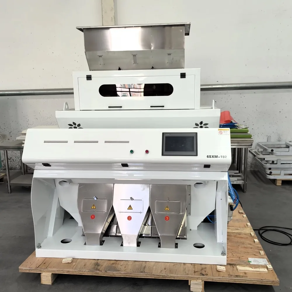 Intelligent Optical Rice Color Sorter Machine AI Coffee Bean Grain Sorting with Ejector Valves High Precision Efficient