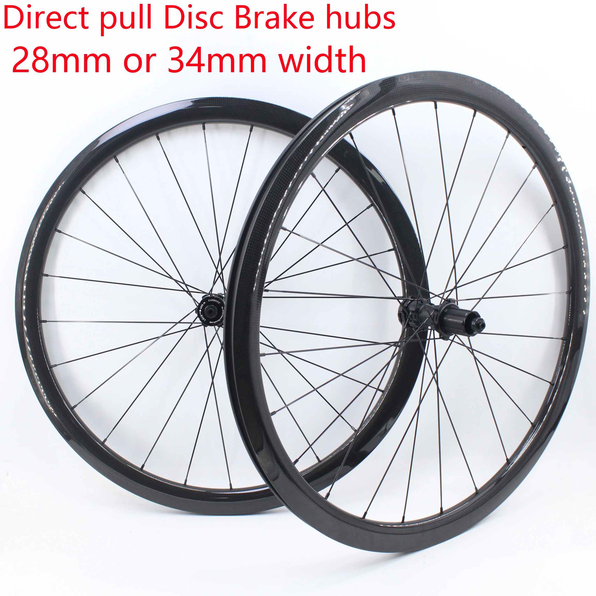 Newest 700C Road Bike UD Matt Full Carbon Fibre Wheelset Disc Brake Direct pull hubs Full Carbon Tubular Clincher Tubeless Rims