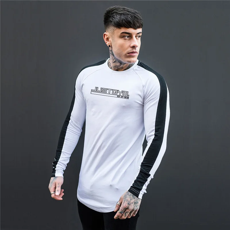 New Korean Sweater for Men In Autumn, Fashion Casual Pullover T-shirt Thin Fitness Training Clothes