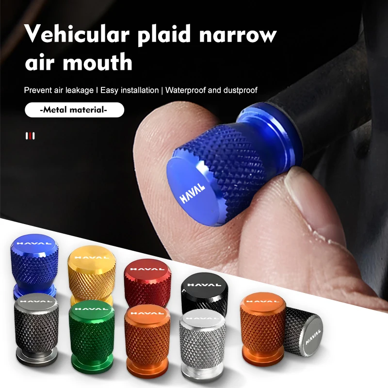 4Pcs Car Tire Valve Stems Cap Metal Tyre Rim Stem Covers For Haval H6 Dargo M6 H9 H6S F7 F7X Jolion X DOG XY