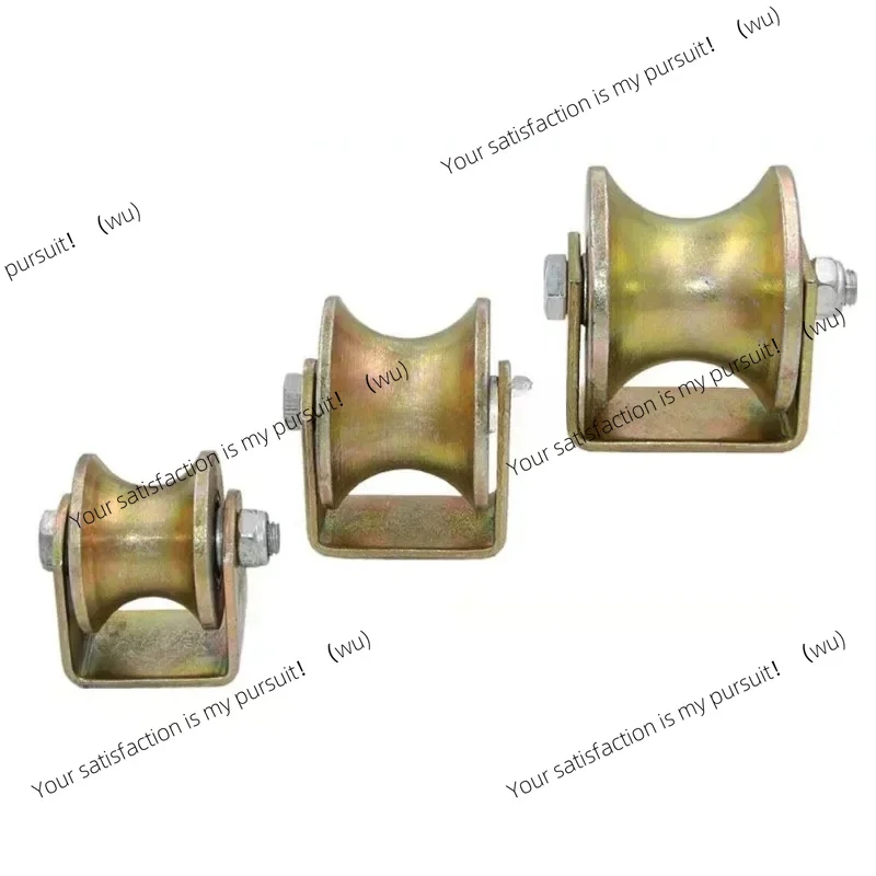 For Round Steel Pipe U-shaped Track Wheel Double Bearing Sliding Door Grooved Fixed Load Pulley view 2