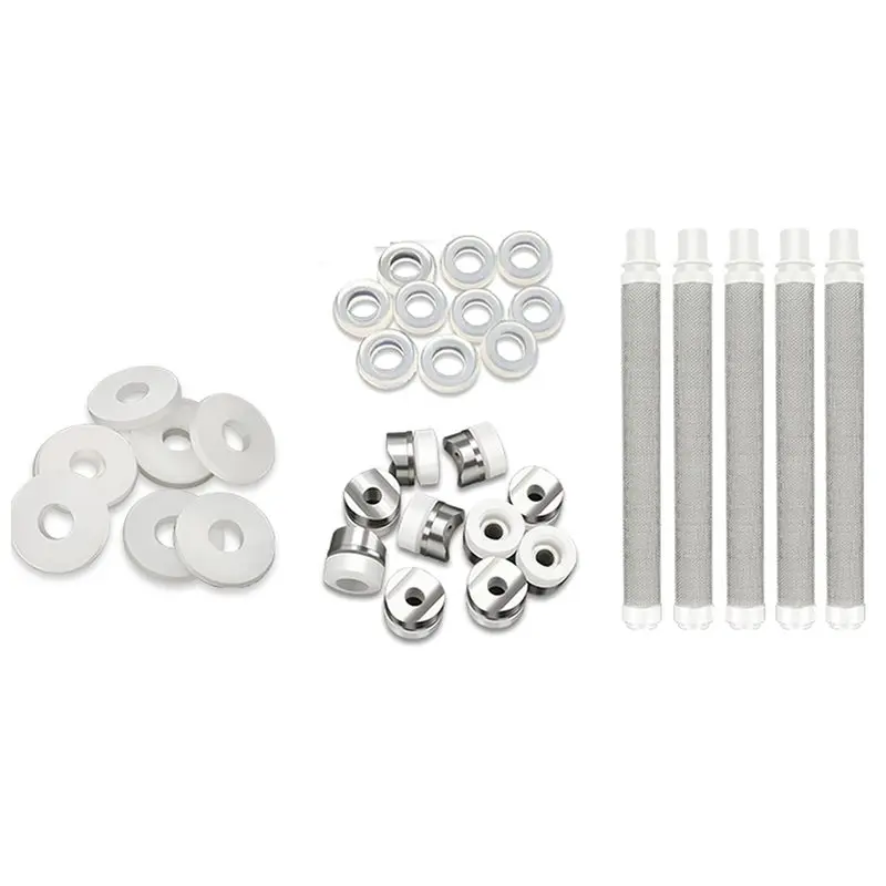 [HOT!A34R】 For Graco Compatible 35Pcs Airless Paint Sprayer Replacement Gaskets Seal Tips Nylon Flat Spacers Silicone Parts 2464