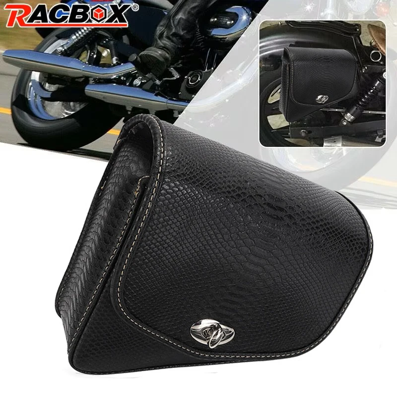 Motorcycle Side Water Cup Bag Portable Saddle Tool Bags for Sportster SuperLow XL883L C XL883N XL1200X Left Right PU Leather