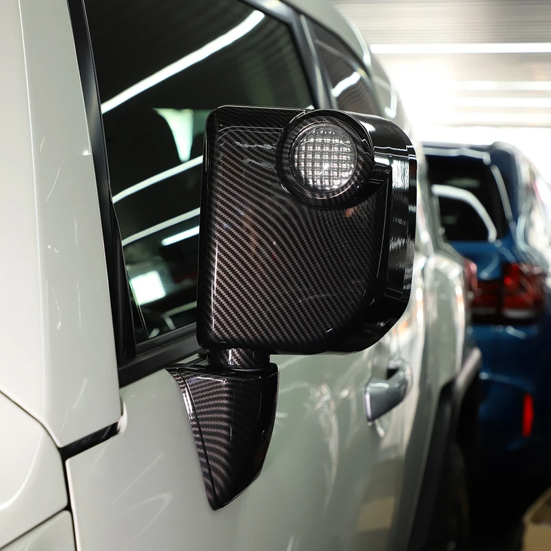NEW ! ! ! For Toyota FJ Cruiser 2007-2021 ABS Carbon Fiber/Silver Car Exterior Mirror Cover Decorative Sticker Auto Accessories