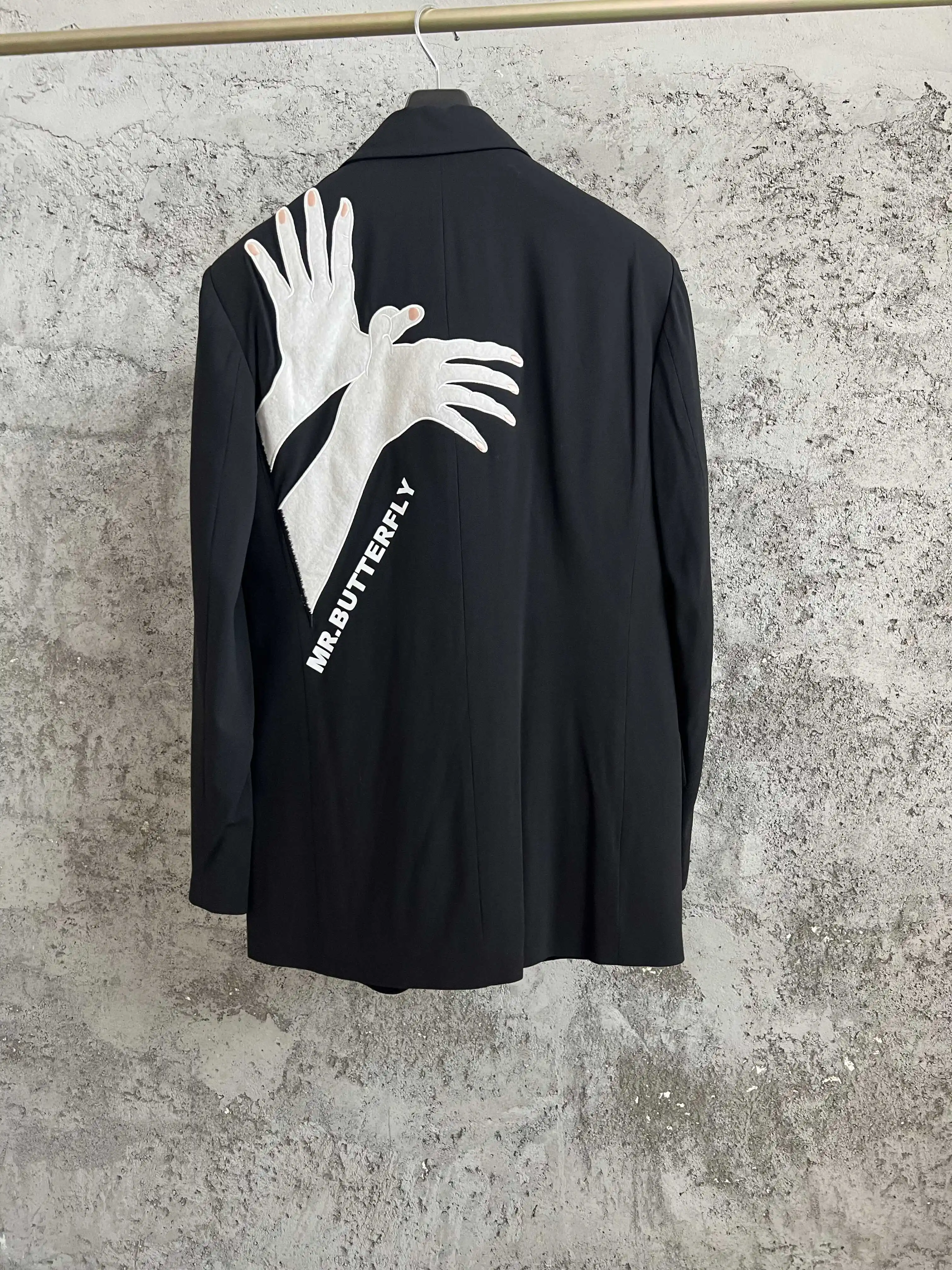 TOP-YAMAMOTO classic wool suit, Japanese dark style embroidered jacket