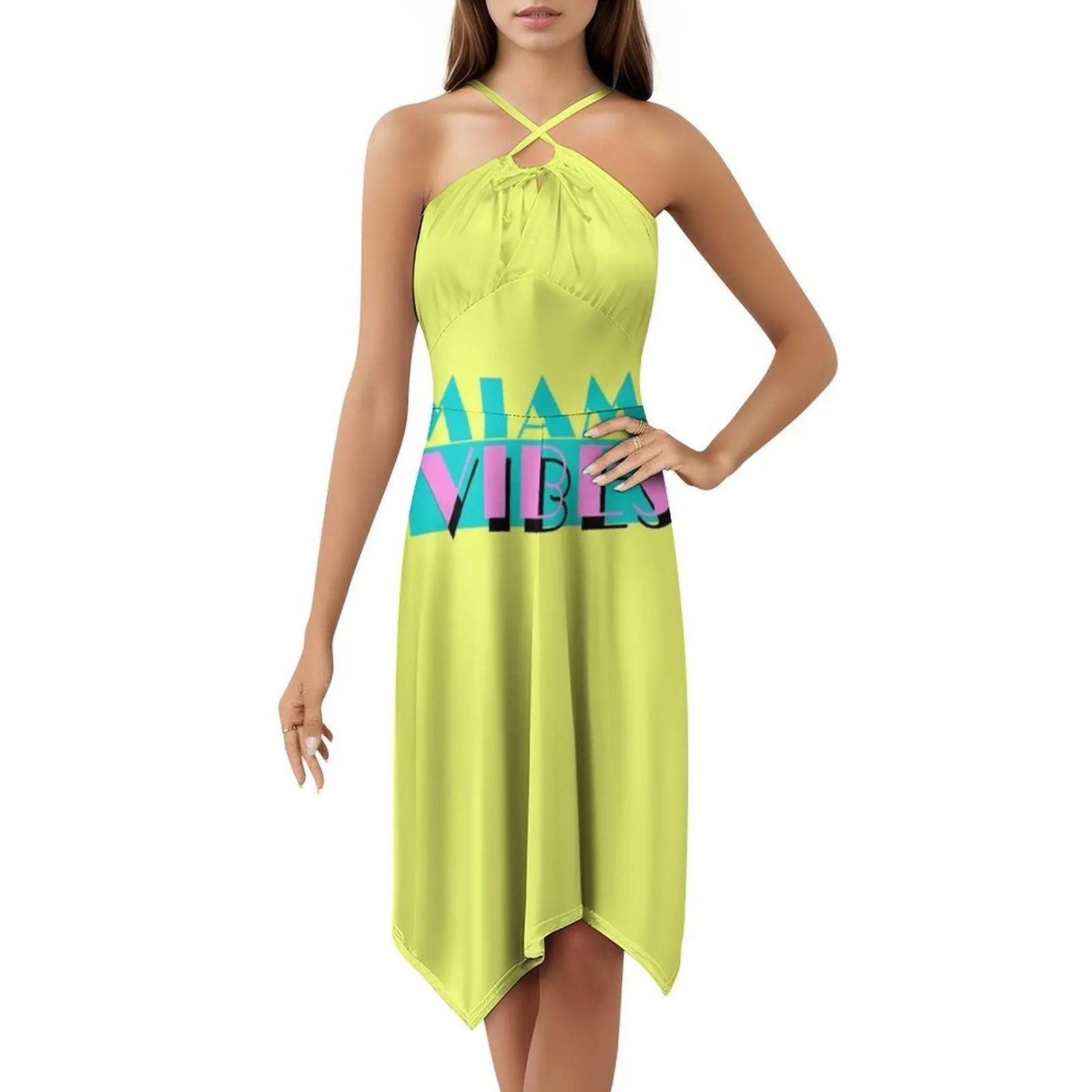 فستان Miami Vibes الكلاسيكي البوهيمي بأكمام منتفخة أو خيارات بدون أكمام للنساء فستان Miami Vibes Miami Vice مرحبًا بكم في Miami #5