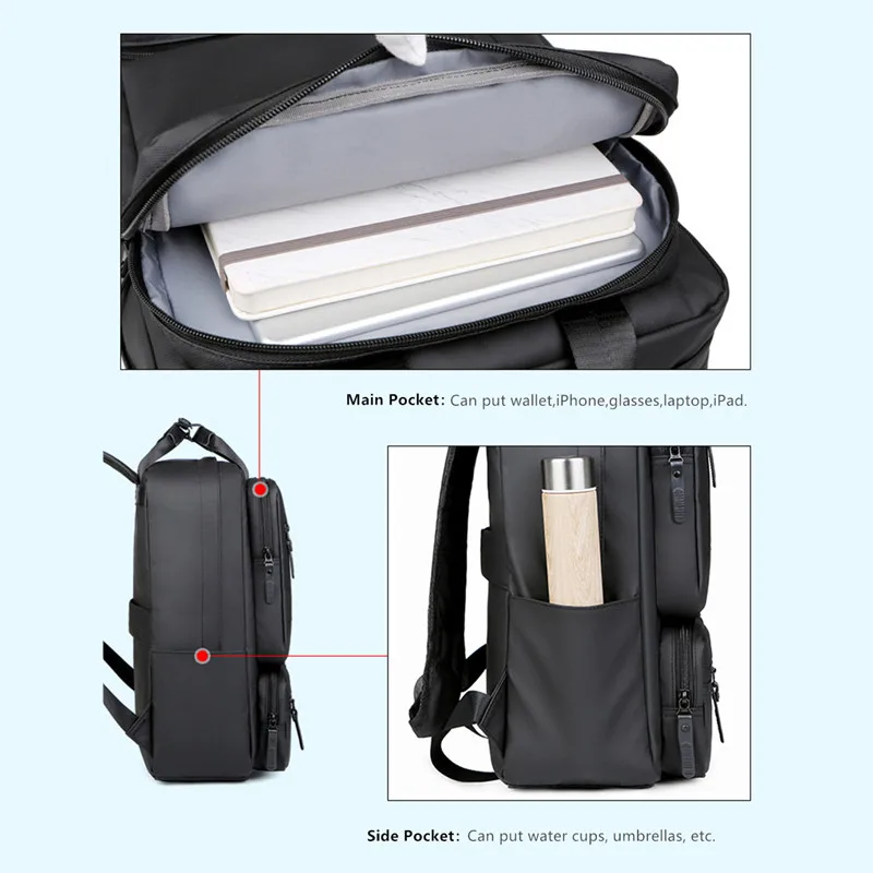 JEEP BULUO 15.6 inches Capacity Backpack Men Laptop Backpacks Solid Big High School Bags Teen College Boy Gril Student Backpack