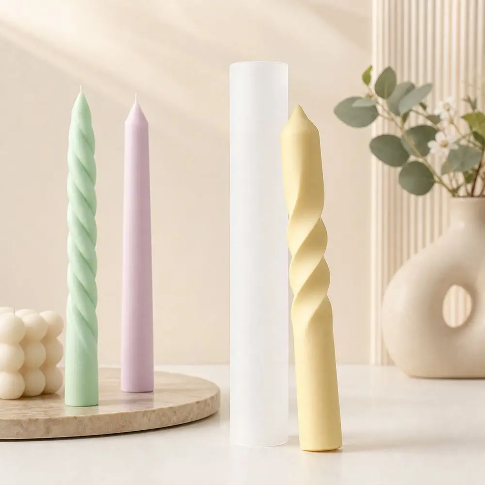 Gifts Handmade Long Taper Candle Silicone Mold DIY Heat Resistant Cylinder Candle Making Mold Reusable Aromatherapy Candle Mold