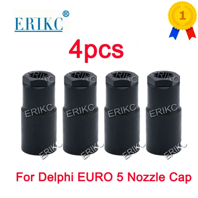 4pcs EURO 5 Nozzle Cap Nut Assy E1023007 Fuel Common Rail Injector Nozzle Cap Solenoid Nut Pump Injector Nozzle Cup for Delphi