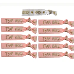 11pcs Team Bride Bachelorette Wristbands Bracelet Bride To Be Hair Ties Bachelorette Hen Party Wedding Bridal Shower Supplies