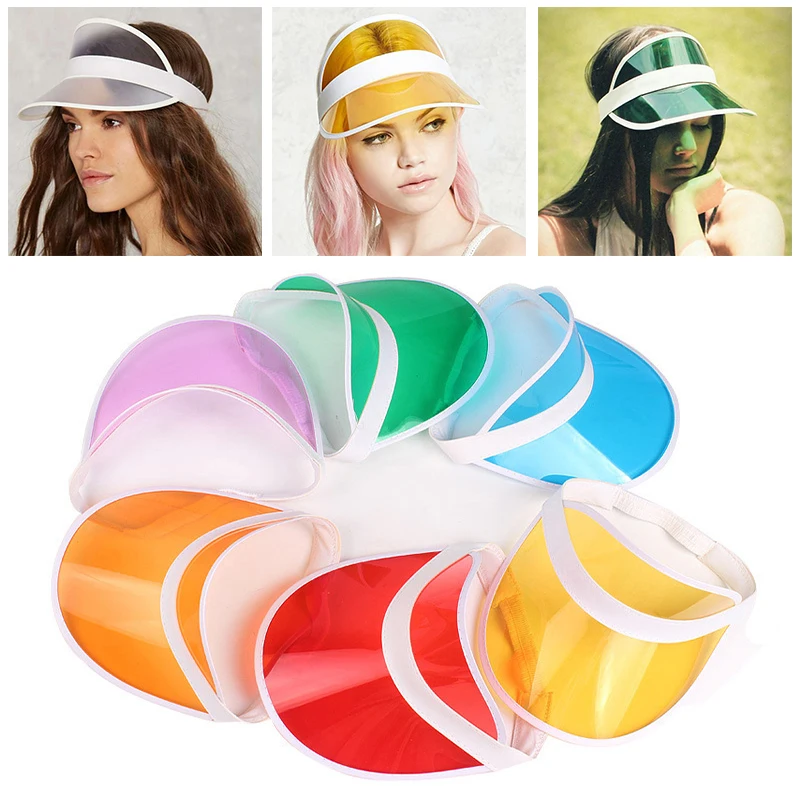 Summer Sports Sun Hats for Women Fashion Transparent Adjustable Visor Sunscreen Cap Top Empty UV Protection Outdoor Golf Cap