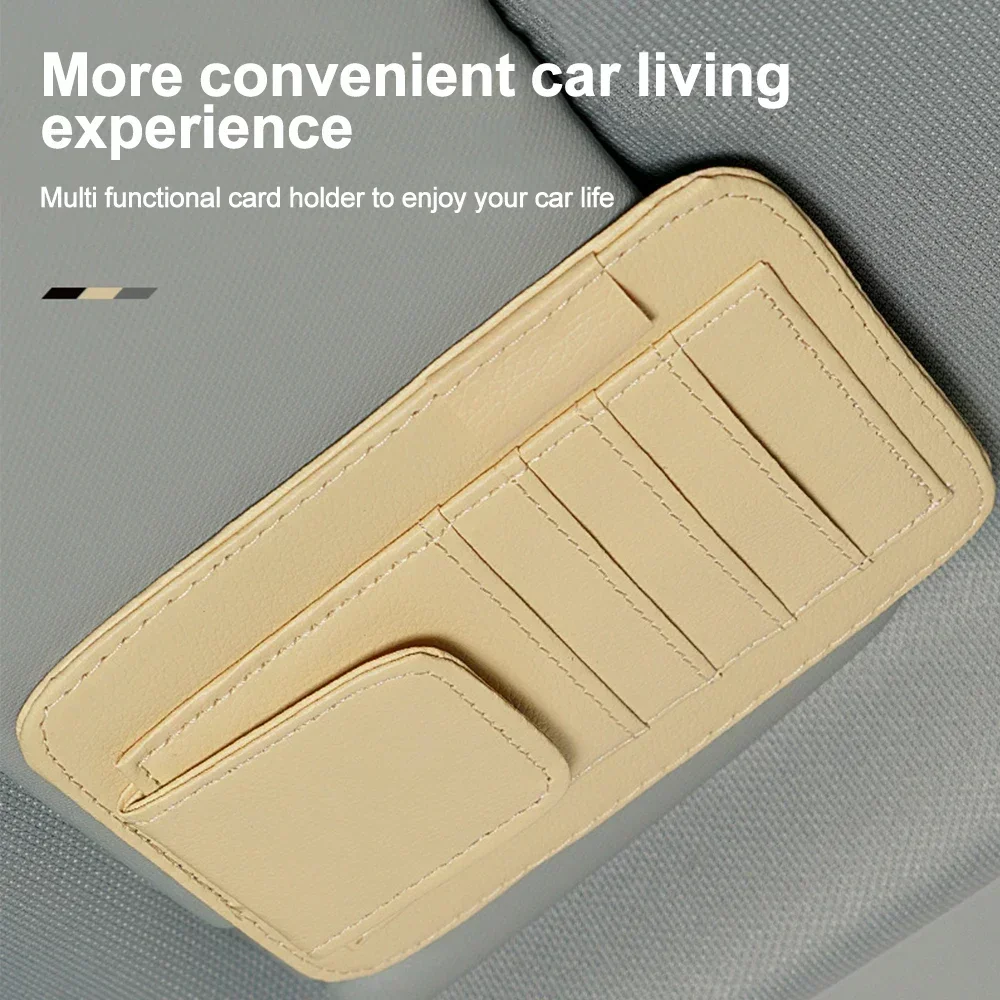 Car Sun Visor Multifunctional Storage Clip Business Card Storage Management Sunglasses Holder Sun Visor Accessories Car Interior