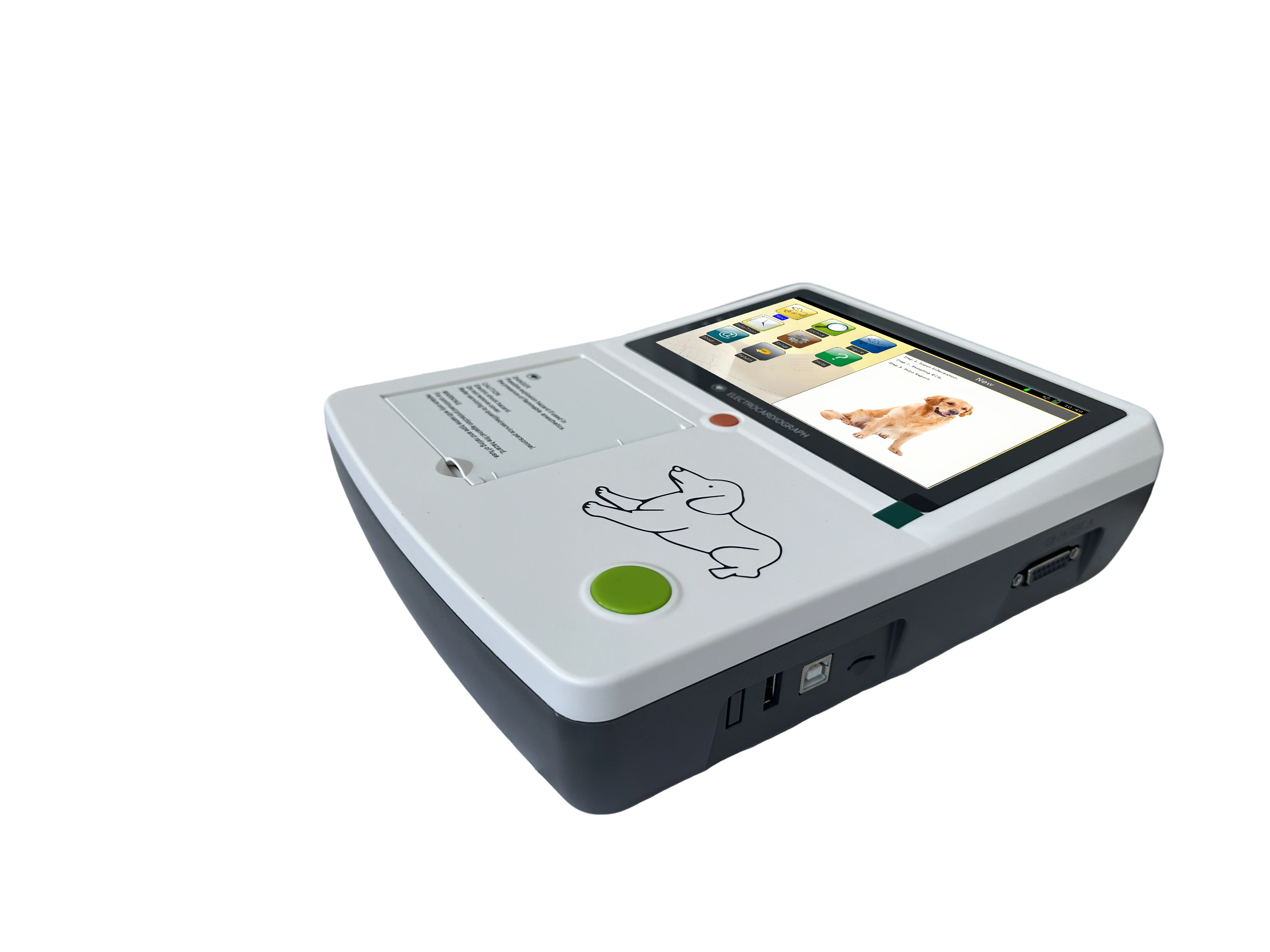 10 Inch Touch Screen Veterinary ECG Machine 3 Channel Digital EKG for Dog Cat Pet Clinic