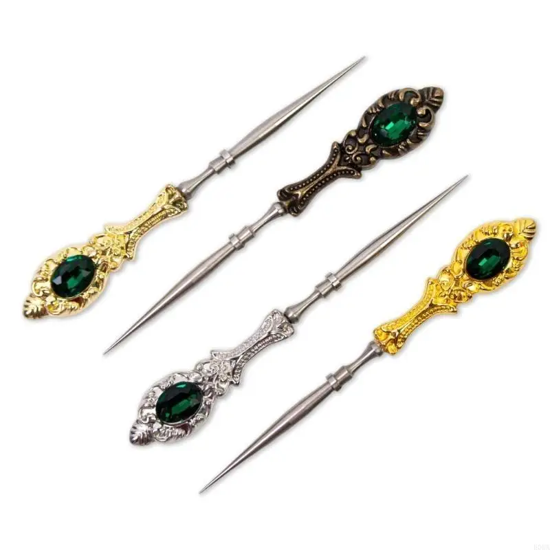 خرامة خياطة فولاذية بمقبض مريح أداة خياطة جلدية للحرف الجلدية #2