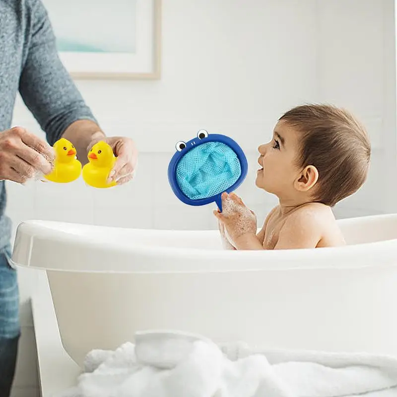 Mainan memancing bak mandi hewan lucu, mainan memancing hewan mengambang dengan jaring ikan mainan air musim panas, Set permainan memancing anak-anak