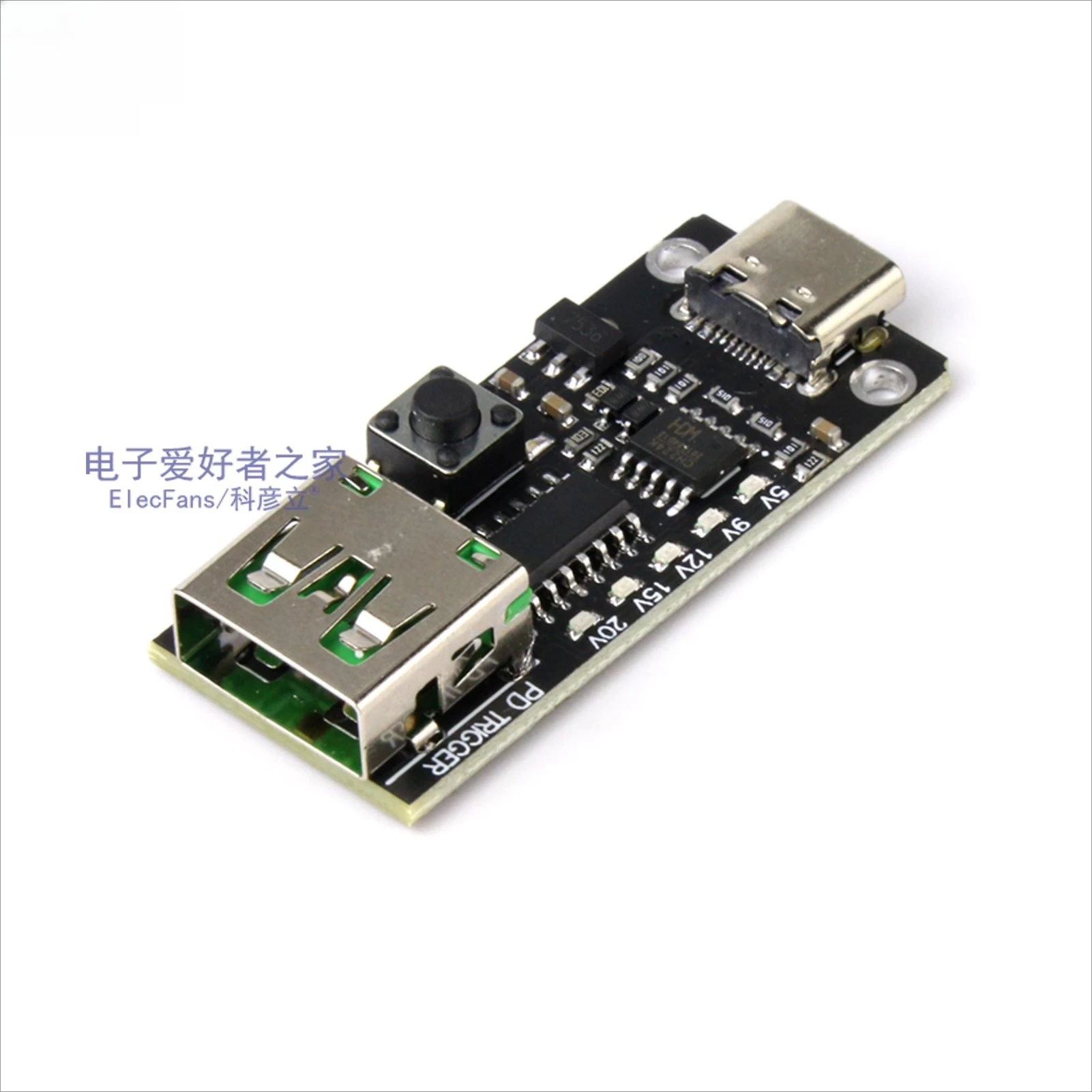 PD/QC Voltage Deception Module Fast Charge Trigger Automatic 5 - 20V Detection Type - C Female Connector Test Tool