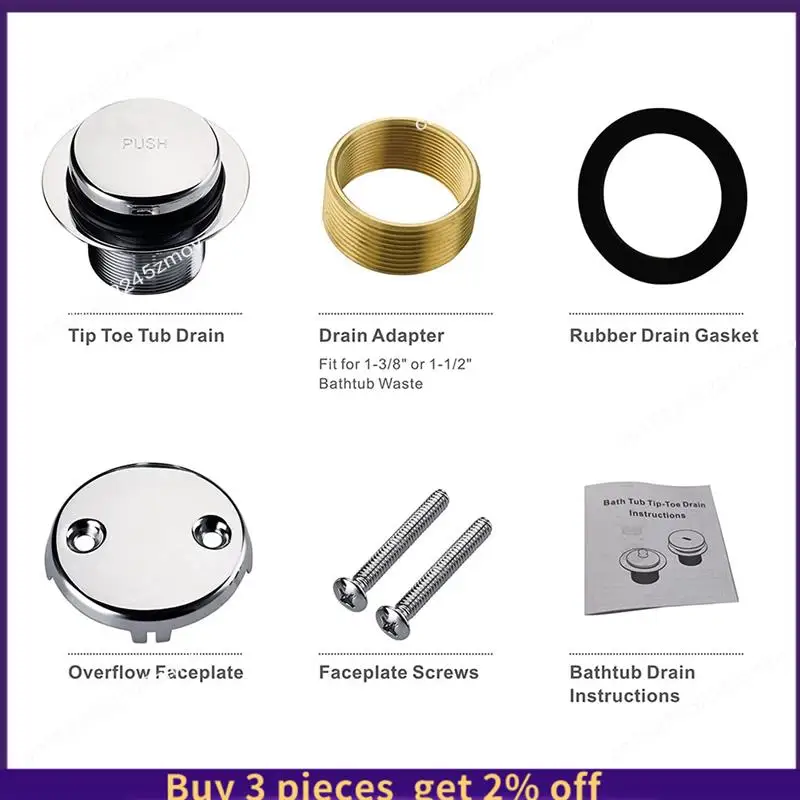 

COME Хромированный наконечник для слива ванны в сборе, комплект для обшивки слива ванны с лицевой панелью для перелива с двумя отверстиями