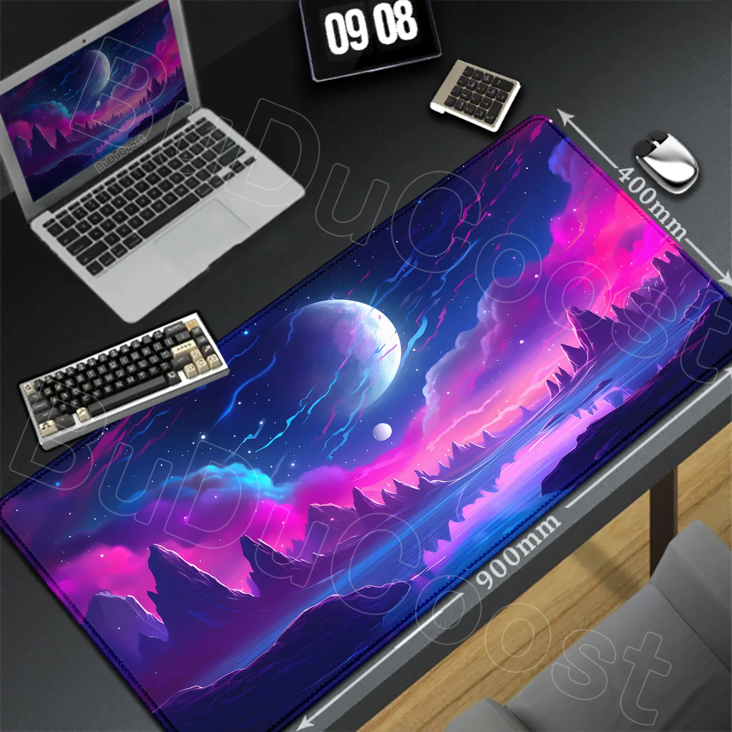 

HD Printing Pretty Starry Sky Moon Mouse Pad Large Computer Office Table Mats XXL Rubber Anti-slip Keyboard Accessories Mousepad