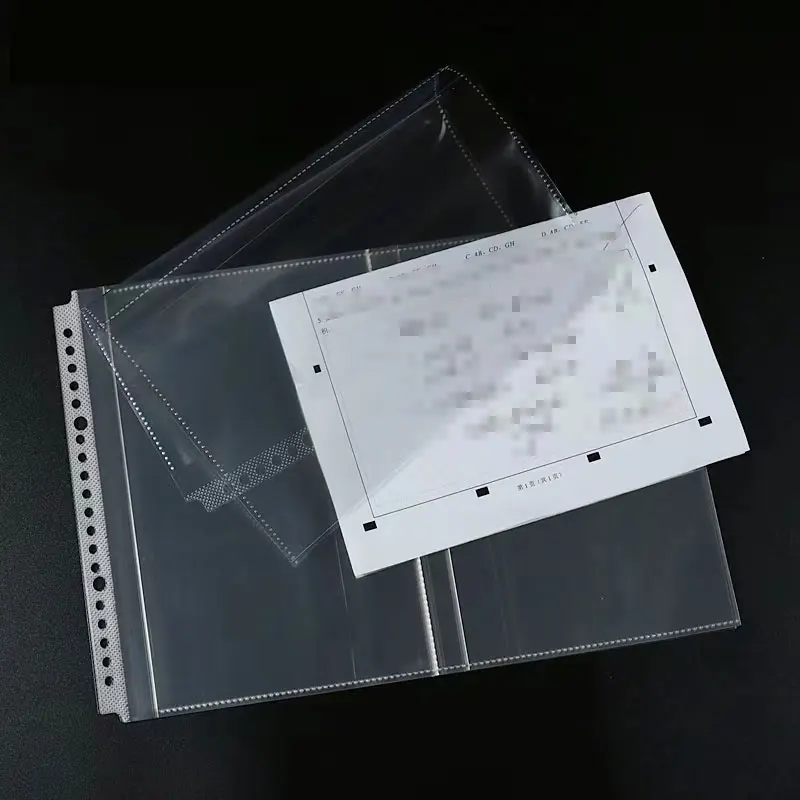 10pcs Clear A4 B5 A5 Storage Bag Loose Leaf Notebook Inner Core Cover 2 Pockets Horizontal Document Protectors Filing Stationery
