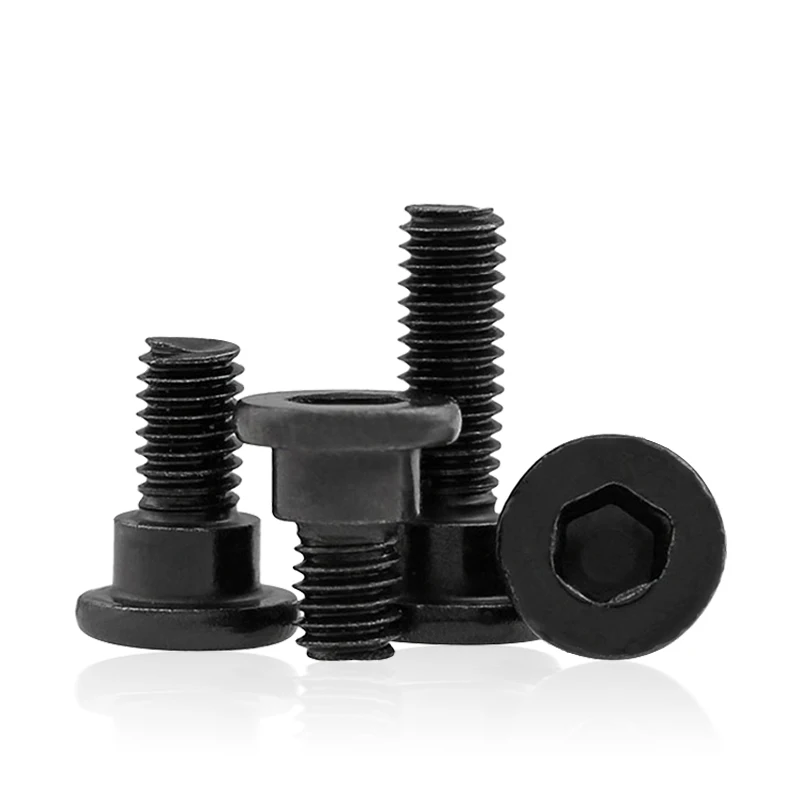 สกรูหัวหกเหลี่ยมแบบขั้นบันได M2.5 M3 สีดำ เกรด 12.9 เหล็กกล้าคาร์บอน พร้อมแผ่นรองรับแบบขั้นบันได สกรูยึดตำแหน่งแบบขั้นบันได