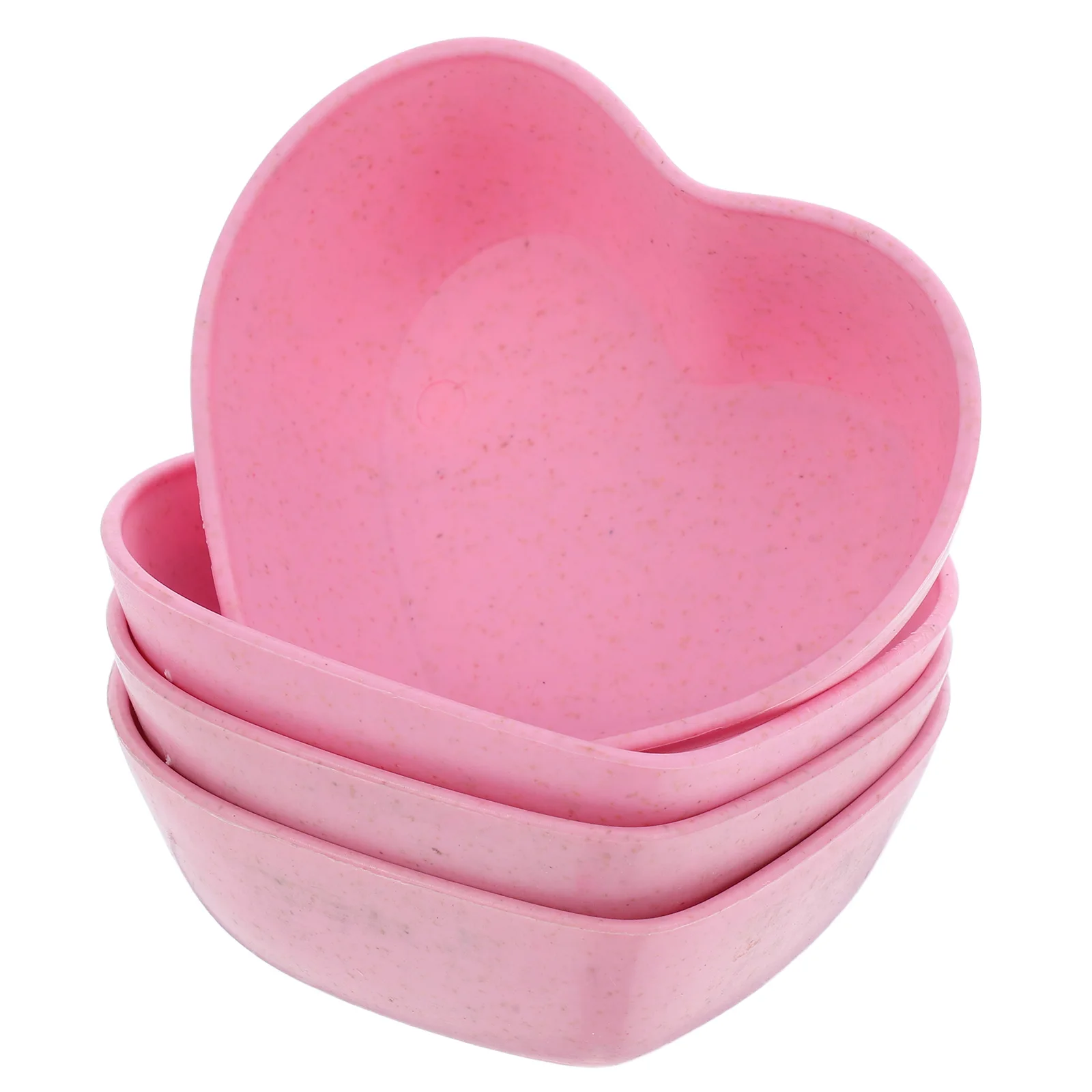 

4pcs Heart Shape Sauce Dishes Wheat Straw Condiment Bowls For Sushi Jam Paste Mini Dinnerware Eco-Friendly Appetizer