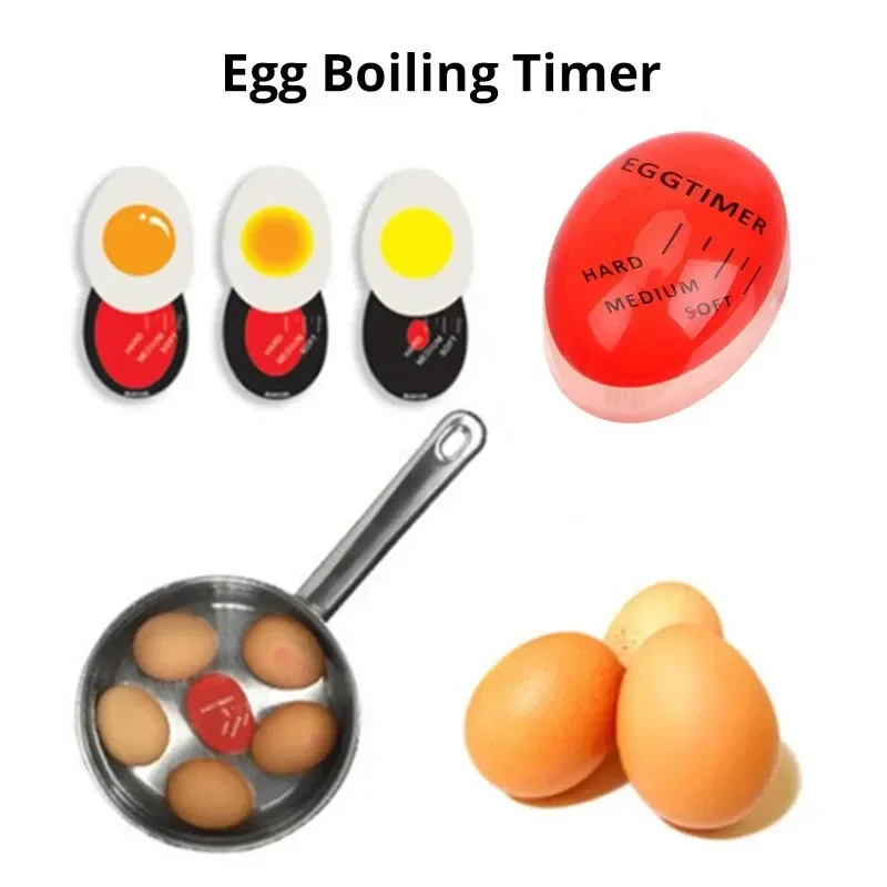 Eggtimer-Minuterie créative pour œuf à la coque, accessoire de cuisine, gadget de décoration, alarme de cuisson, couleur rouge