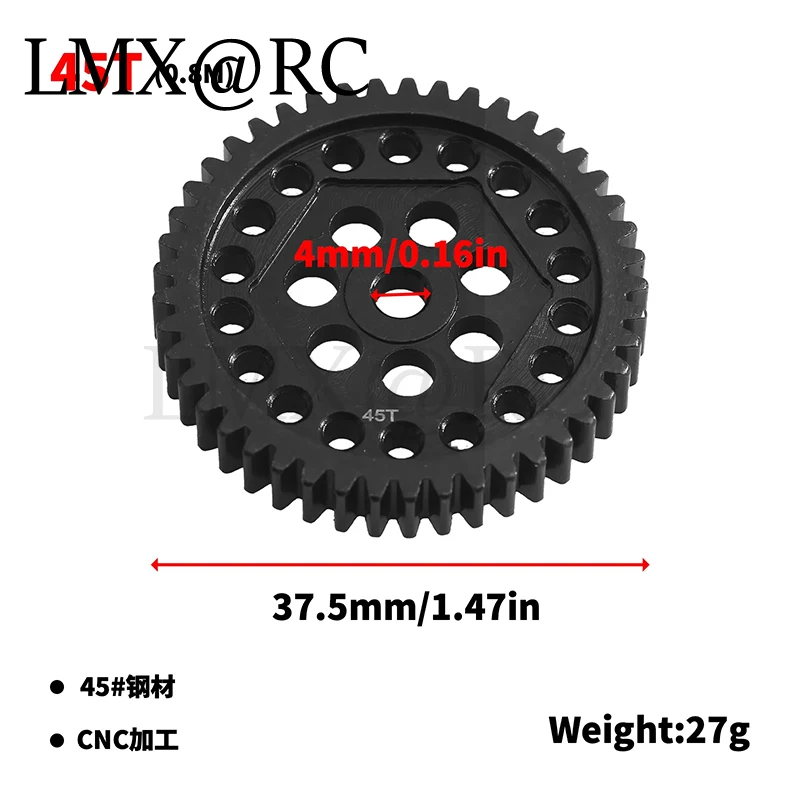 Metal Steel 45T Spur Gear 32P 0.8M Main Gear 8053 for Traxxas TRX4 TRX6 1/10 RC Crawler Car Spare Parts Upgrade Accessories