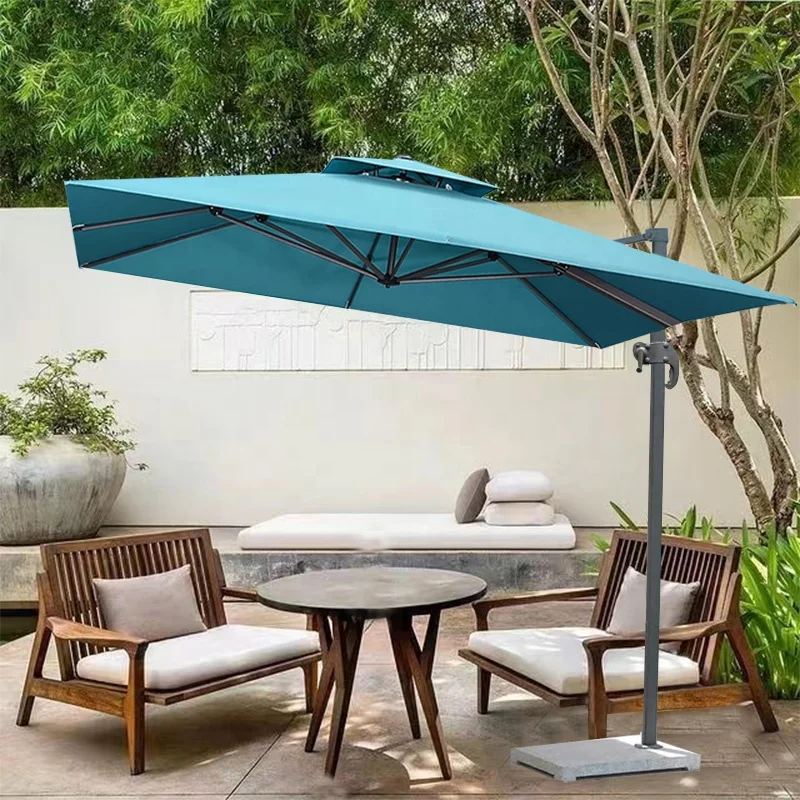 Double Layer Waterproof Hanging Cantilever 3*3M Outdoor Aluminium Roma Sun Parasol Umbrella for Garden Patio Restaurant