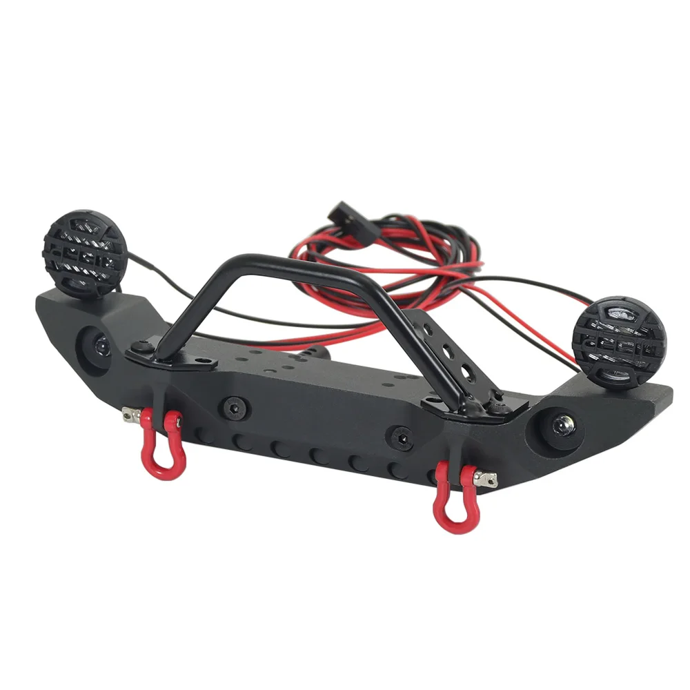 

Металлический бампер со светодиодными лампами для 1/10 RC Crawler Axial SCX10 90046 SCX10 III AXI03007 TRAXXAS TRX4, спереди