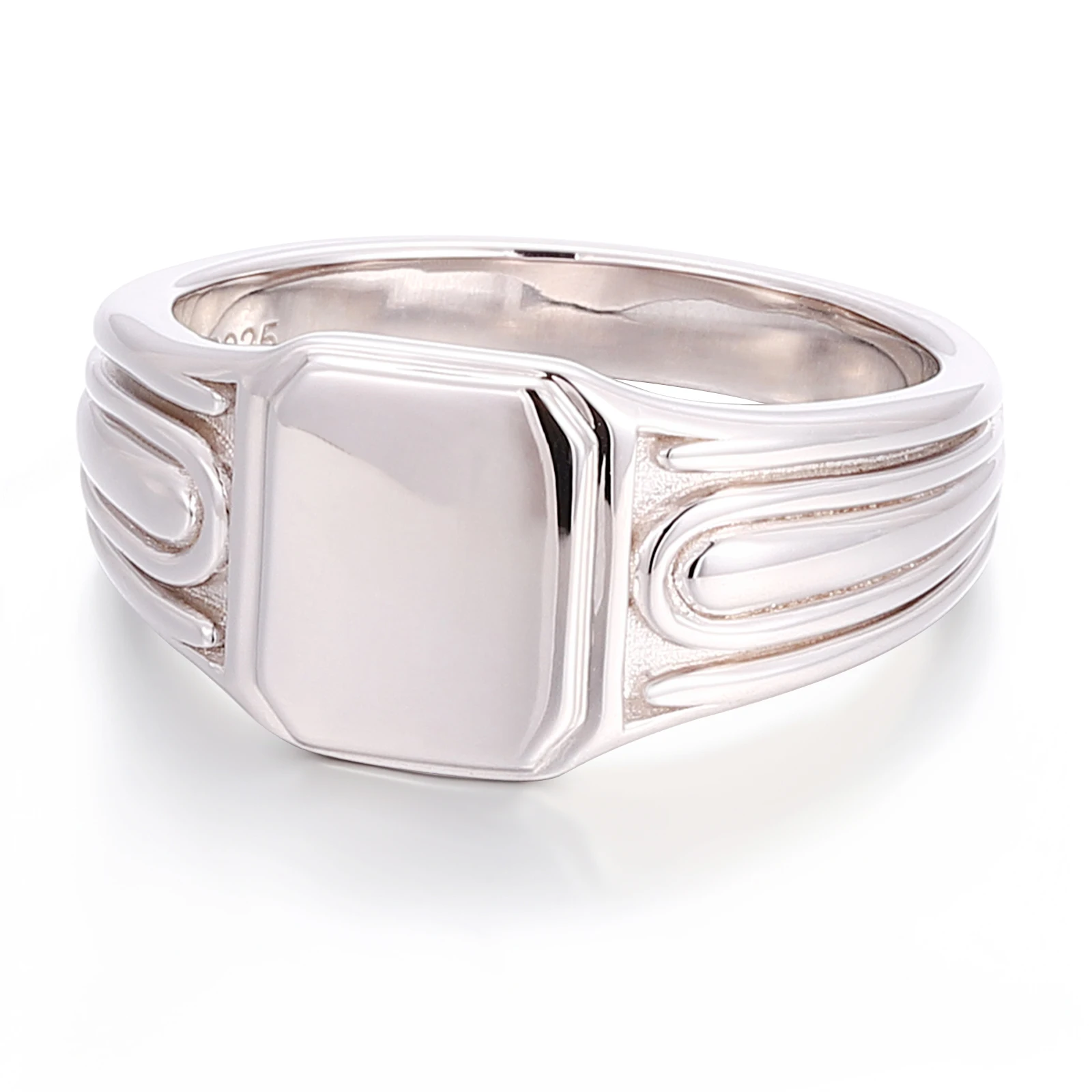 Provence AU585 Solid Gold Signet Ring for Men 14K Wedding Band DIY Luxury Anniversary Rings Classic Men's Signet Ring