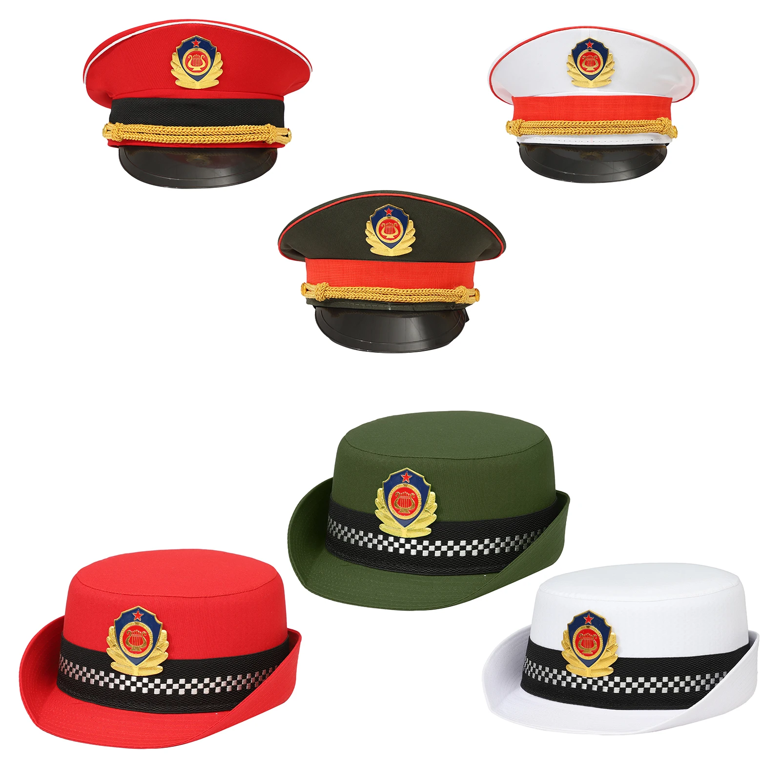 Stewardess Etiquette Hat Union Sovereign Hat Review Troops Cap Badge Military Hats Band Big Hat School National Flag-raiser Hat