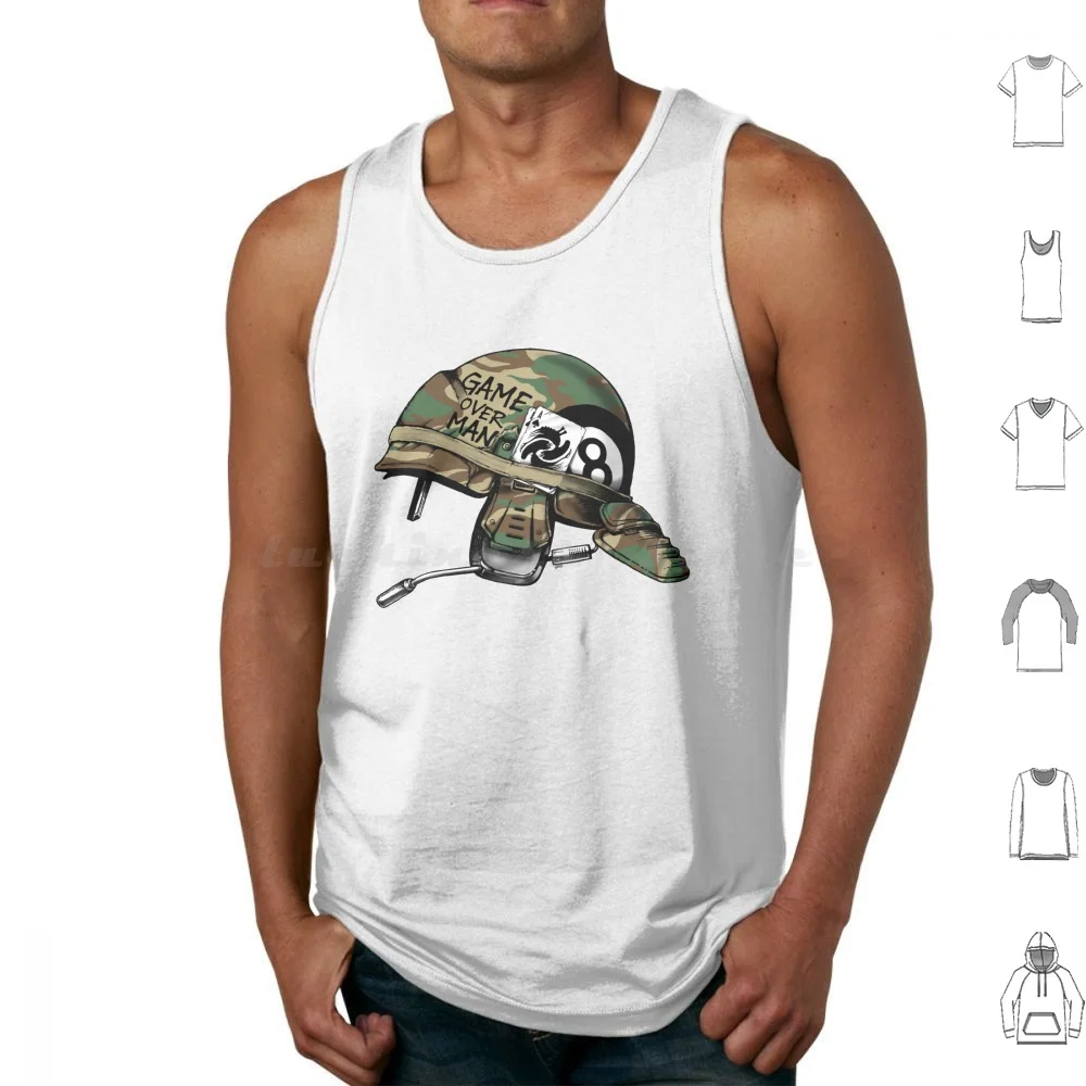 Game Over , Man! Tank Tops Print Cotton Colonial Marines Marine Jetset Experimental Geek Nerd 6amcrisis Vincent Carrozza