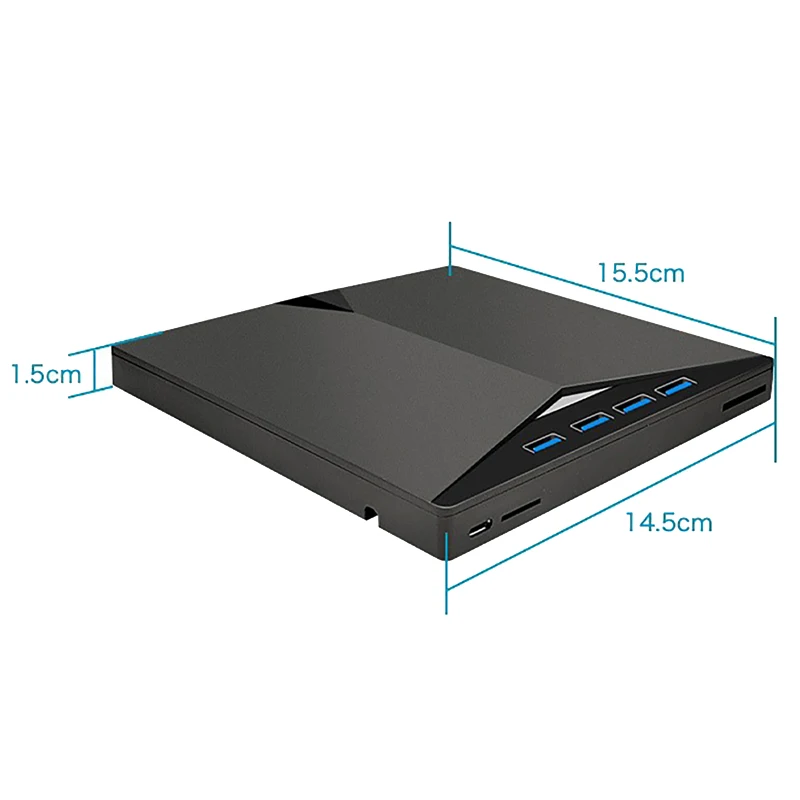 7-in-1 USB 3.0 Type-c External DVD RW CD Drive Burner Reader Player Optical Drive External For PC Laptop Desktop Mac OS