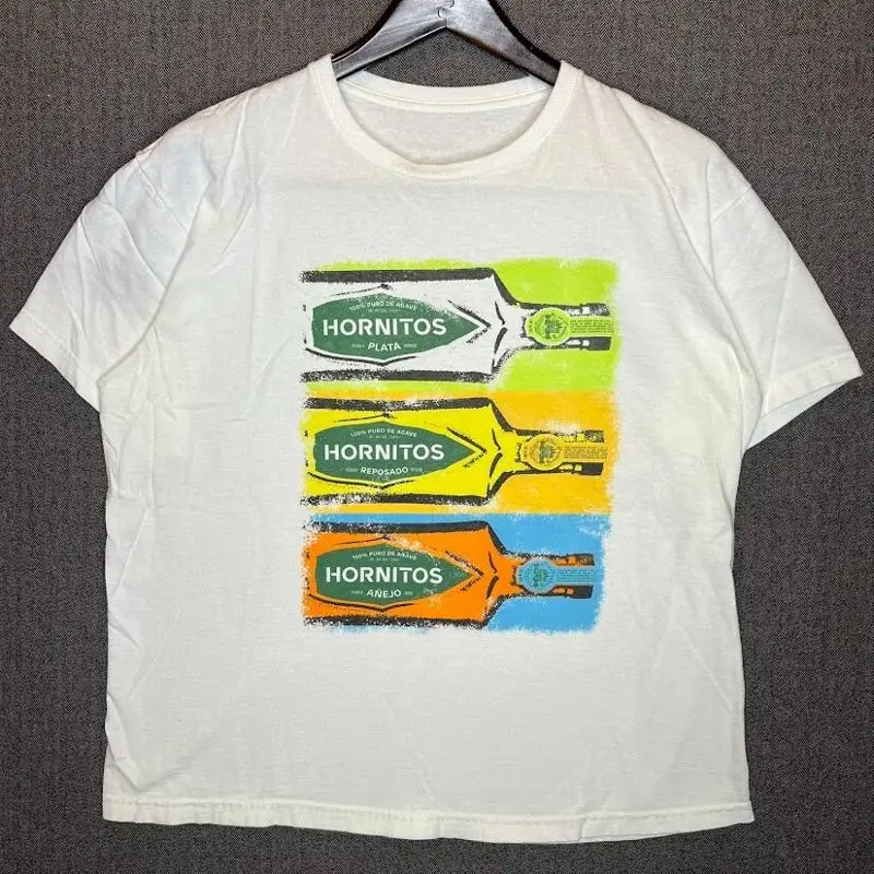 Camiseta Hornitos para hombre talla única cerveza Tequila blanca colorida Retro Bar al aire libre