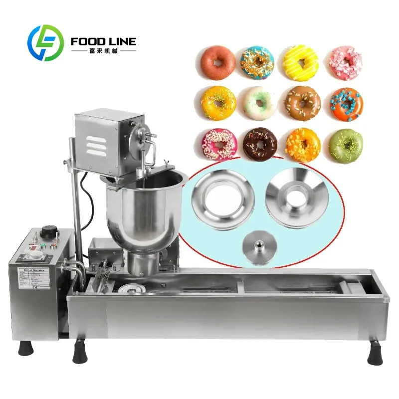 Large Production Automatic Mini Donut Machine Industrial Electric Waffle Donut Fryer Cornmeal Mini Donut Manufacturer New