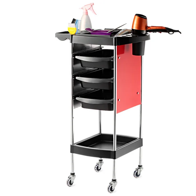 Factory Supplier Hair Salon Cart Barber Shop Trolley Vintage With Drawer Salon Furniture Hairdressing Facial Beauty Trolley