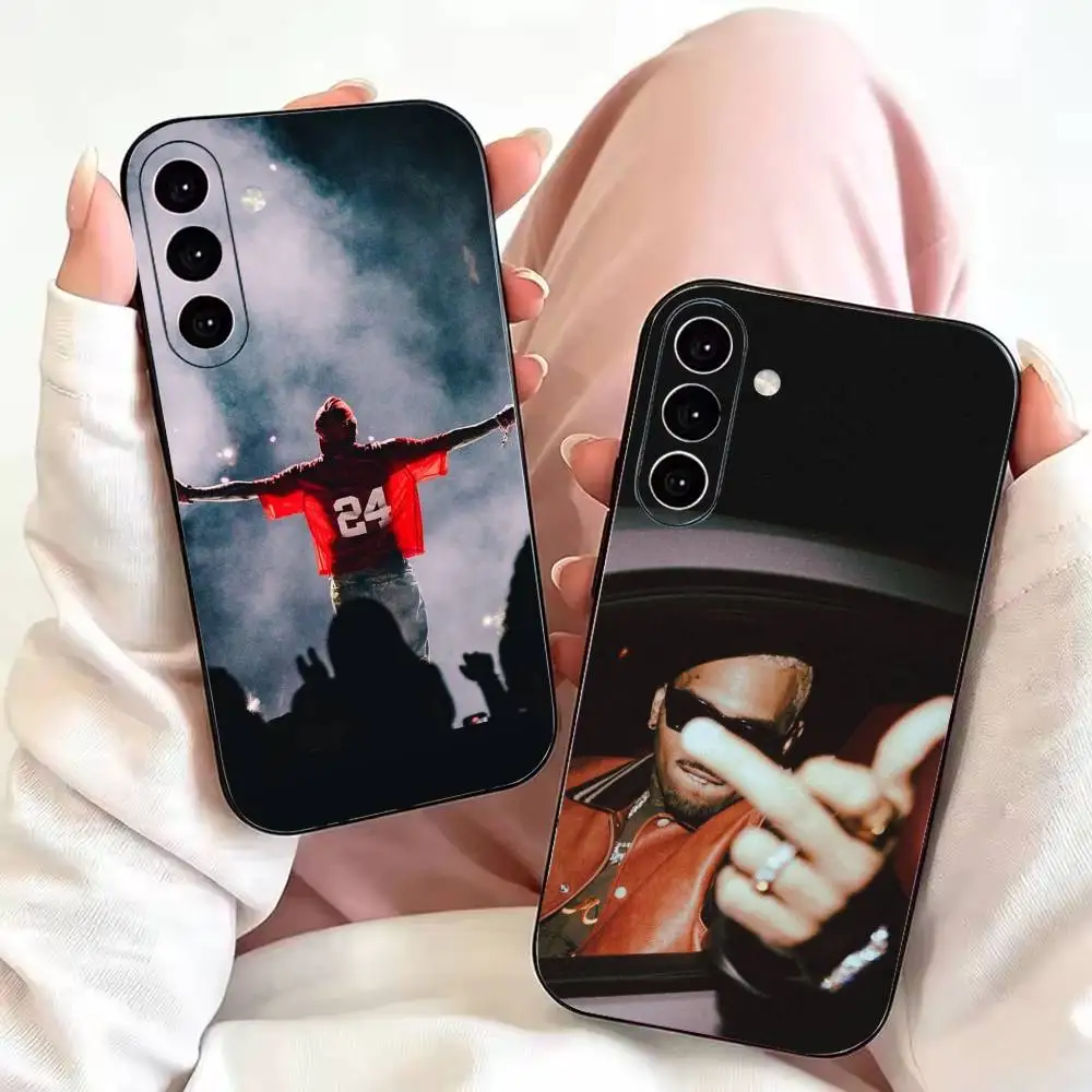 B-Brown C-Chris Brown Cool Phone Case Black Silicone Soft For Samsung Galaxy A73,A72,A71,A70,A53,A52,A51