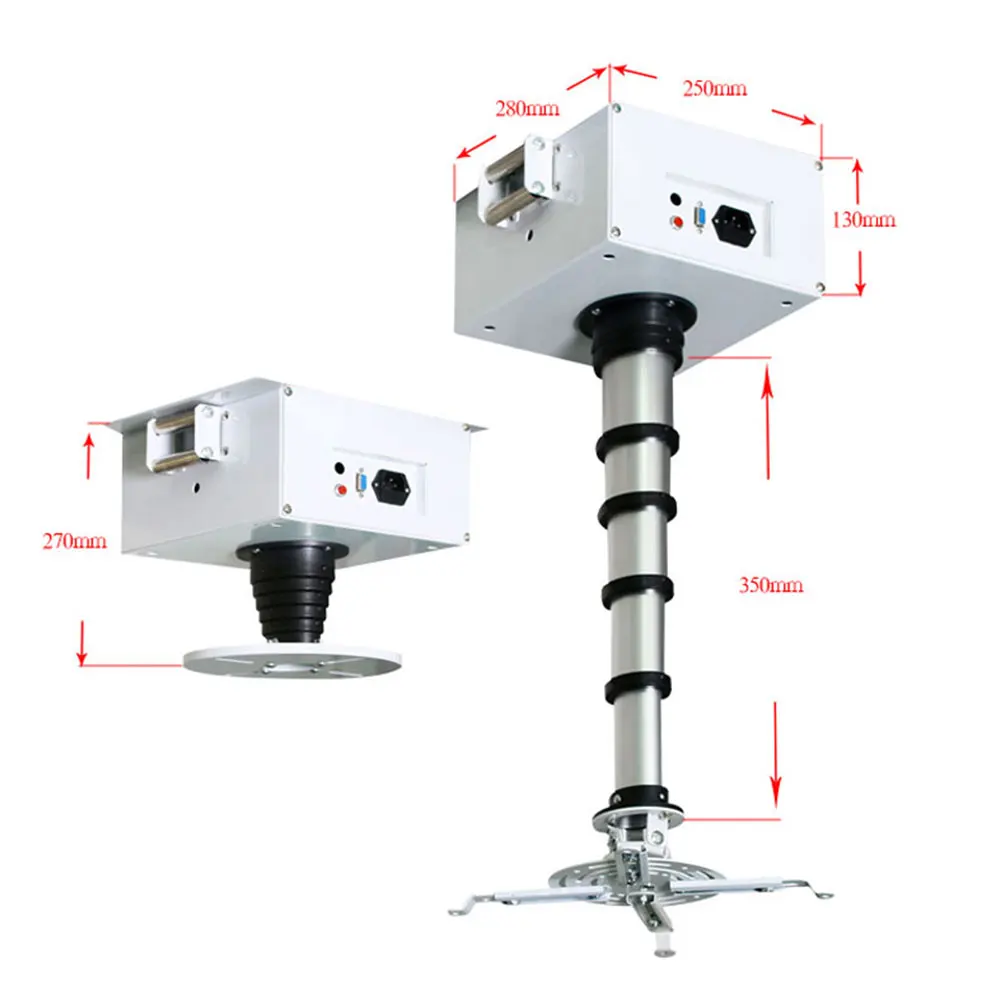 350mm Stroke Ultra-thin Projector Electric Hanger 30W Home Projector Bracket Hanger Wire/Remote/ Rs485