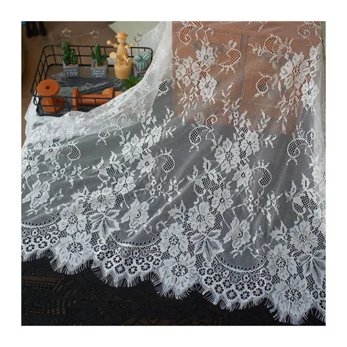 3M Soft Eyelash Lace Fabric Diy Clothing Skirt Curtain Tablecloth Background Decoration Fabric Free Shipping