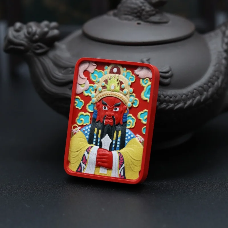 Cinnabar Hand-painted Thangka God of Wealth Wuye Wen God of Wealth Pendant