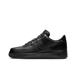 Tênis Nike Air Force 1 preto casual para homens e mulheres, tênis de skate preto, clássicos, tênis esportivo Af1, '07