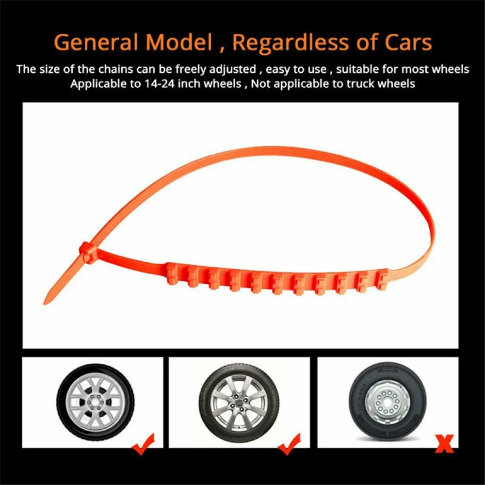 10Pcs Durable Car Tire Wheels Snow Chains Snow Tire Anti-skid Chains For Car Truck SUV Anti-Skid Emergency Chain Winter Driving