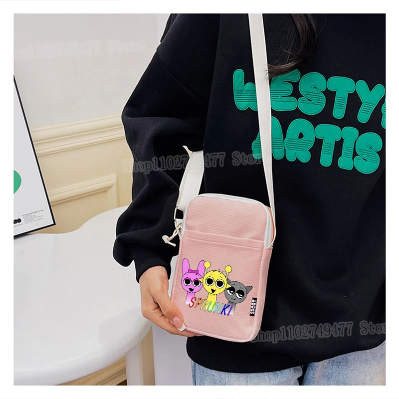 Cute game Spronki mobile bag ladies' cute cartoon Messenger Bag students' small square crossbody shoulder bags simple handbag