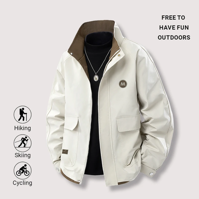 

Fashion Casual Men's Workwear Jacket High Quality Breathable Comfortable Stand Collar Men Clothing Masculinas Christmas gifts