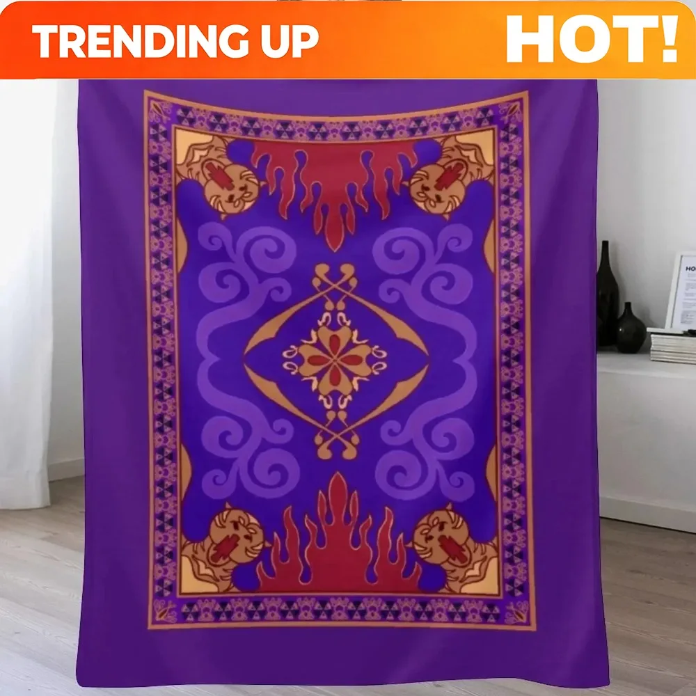 Manta Decorativa Personalizada con Diseño de Alfombra Mágica de Aladdín, Ideal para Sofá o Cama, Textil para el Hogar